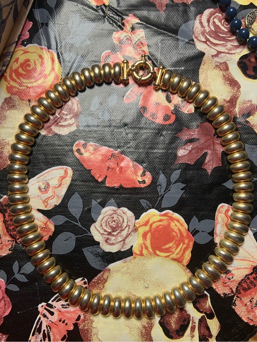 Vintage Avon - Gold Beaded Collar Necklace - Vintage Jewelry